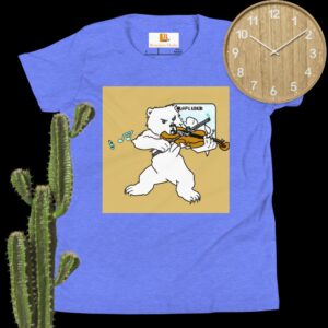 Polar Bear Violin Youth Short Sleeve T-Shirt